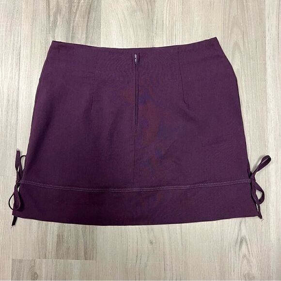 Forever 21 purple y2k miniskirt sz L NWT retro vintage deadstock. Side ties - Picture 10 of 12